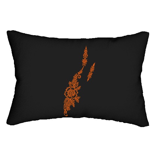Floral Flame Glow Design – Elegant Tattoo Style Te Lumbar Pillows