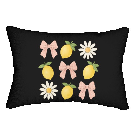 Lemon Bow Summer Vacation Lumbar Pillows
