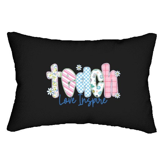 Preppy Teacher Teach Love Inspire Lumbar Pillows