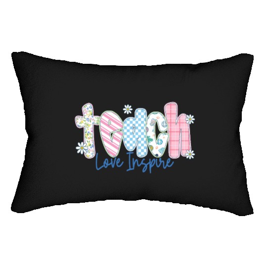 Preppy Teacher Teach Love Inspire Lumbar Pillows