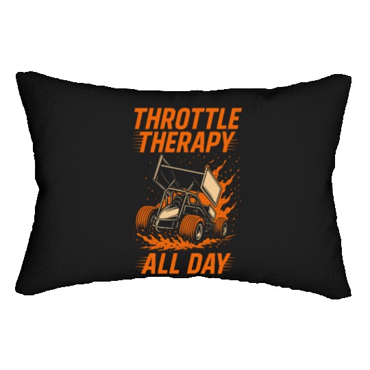 Sprint Car Racing Dirt Track Speed Oval Race Lumbar Pillows