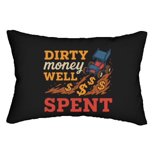 Sprint Car Racing Dirt Track Speed Oval Race Lumbar Pillows