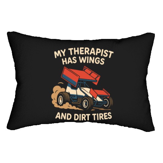 Sprint Car Racing Dirt Track Speed Oval Race Lumbar Pillows