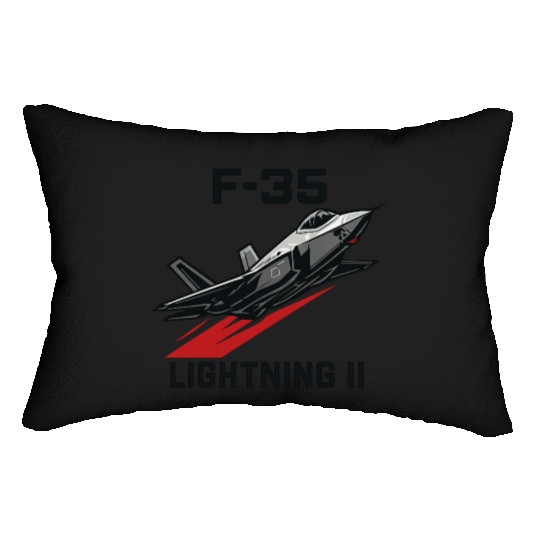 F-35 Lightning II Stealth Fighter Jet Art Lumbar Pillows