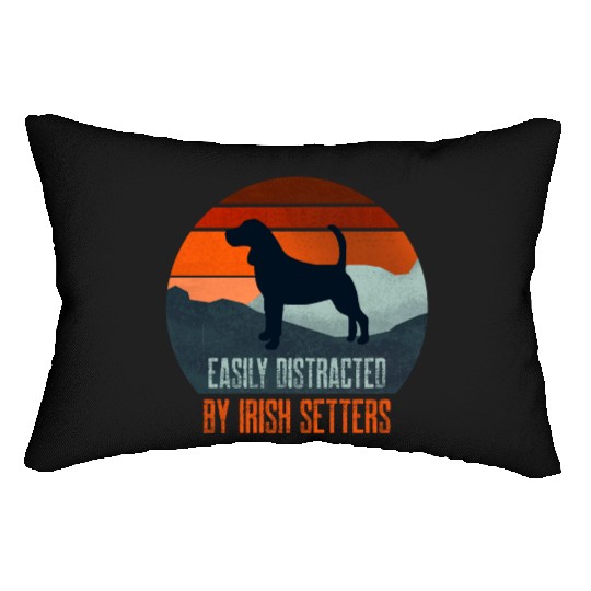Easily Distracted By Irish Setters Dog Walking Lumbar Pillows