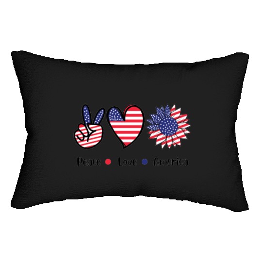 Peace Love America Lumbar Pillows