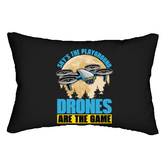 Drone Enthusiast Sky's The Playground Quadcopter Lumbar Pillows