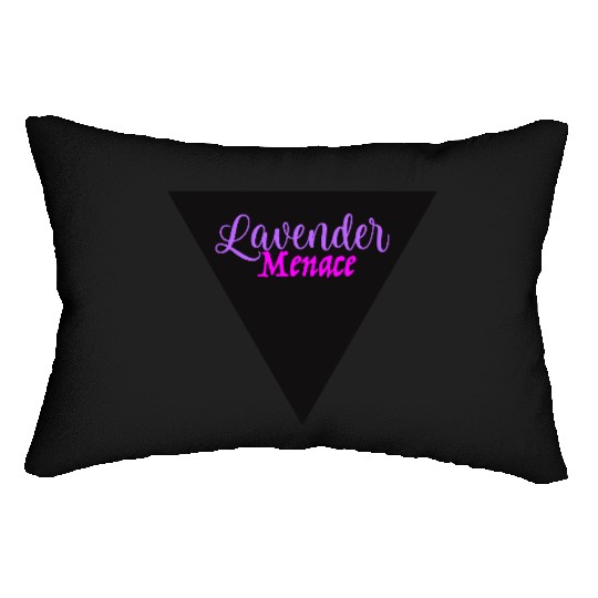 Lavender Menace Black Triangle Lumbar Pillows