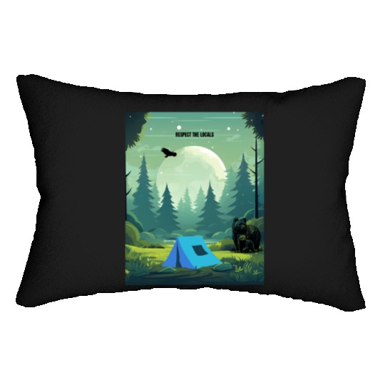 Respect the Locals – Wilderness Camping Warning Lumbar Pillows