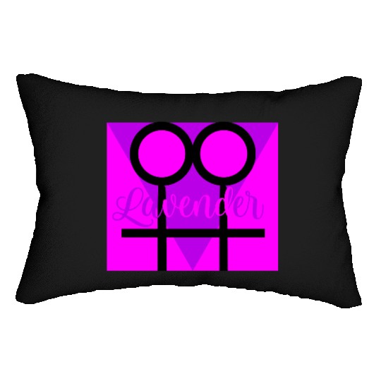 Women Symbol with Lavender Triangle Lumbar Pillows