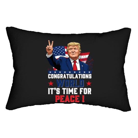 Congratulations world, It's time for peace! Lumbar Pillows