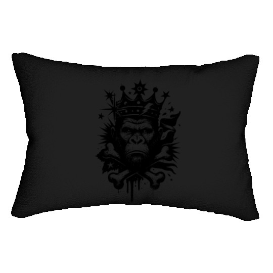 Majestic Gorilla with Crown Lumbar Pillows