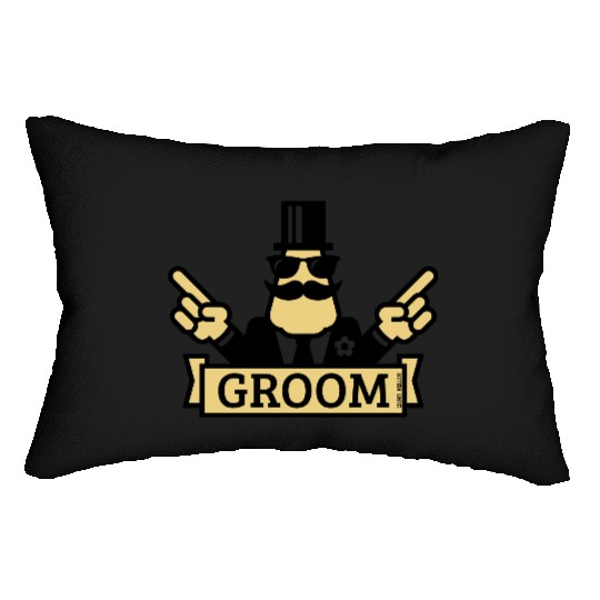 Pointing Groom (Stag Night / Bachelor Party / 2C) Lumbar Pillows