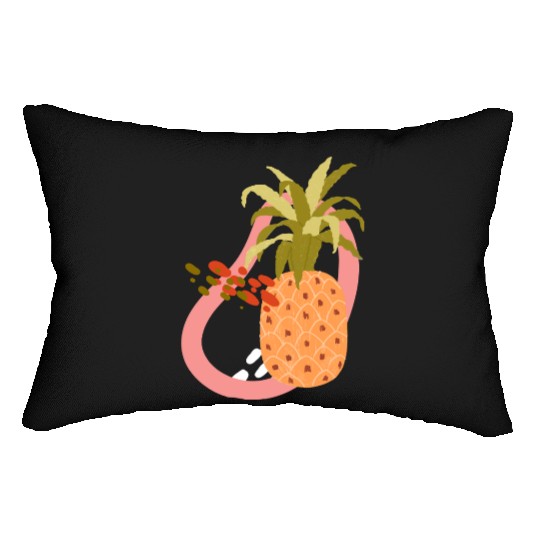 summer time tropical fruit Realistic Pineapple Lumbar Pillows