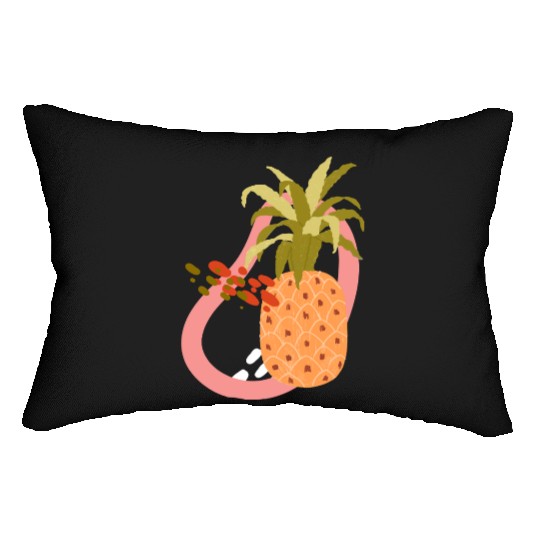 summer time tropical fruit Realistic Pineapple Lumbar Pillows