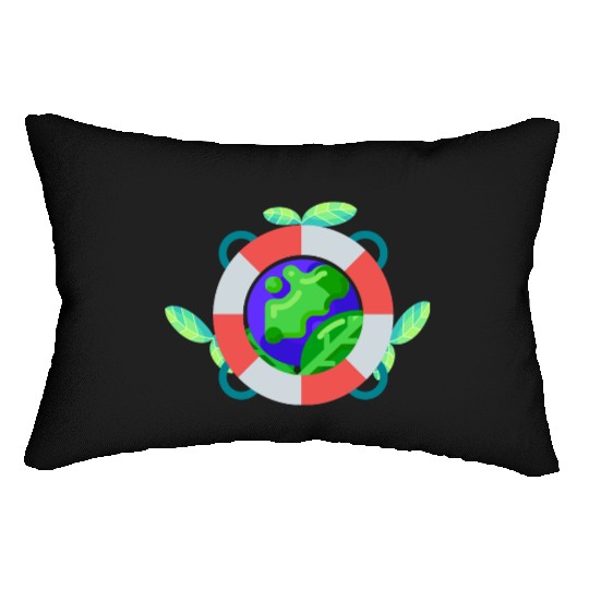 love the green earth Lumbar Pillows