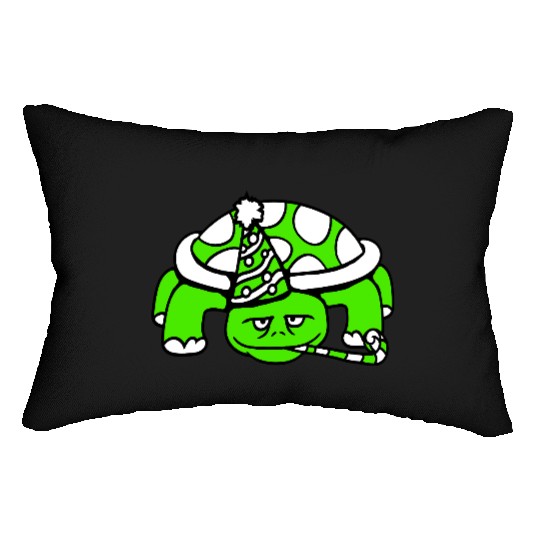 Turtle birthday party hat years old celebrating Lumbar Pillows