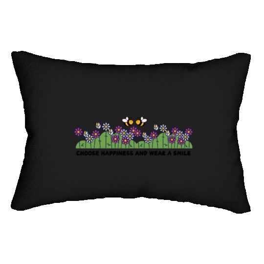 Choose Happiness Wear a Smile Lumbar Pillows
