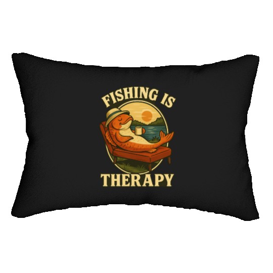 Fishing Is Therapy – Funny Relaxing Fish Design Lumbar Pillows