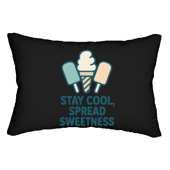 Stay Cool, Spread Sweetness Cute Ice Cream Cone Lumbar Pillows