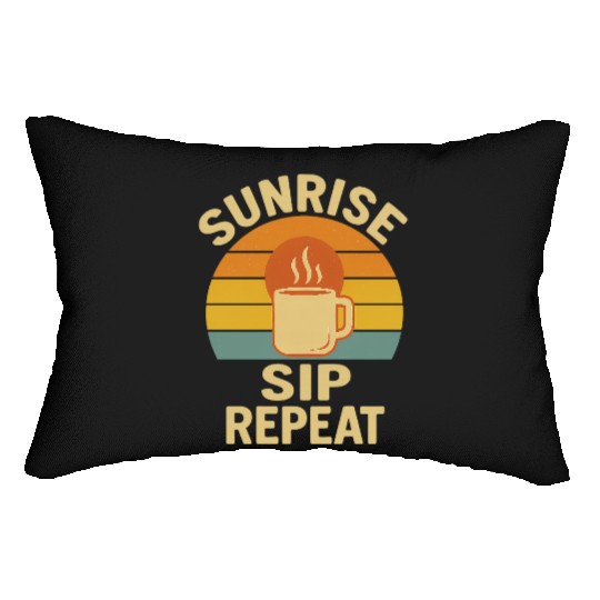 Sunrise Coffee Loop Design Lumbar Pillows