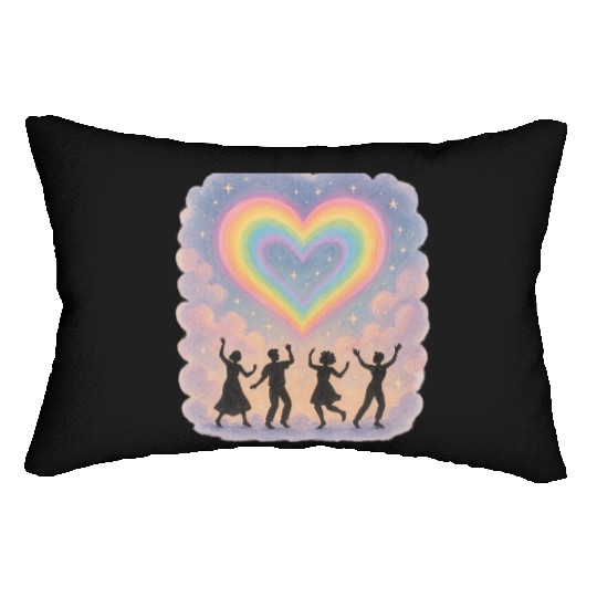20250702 1417 Rainbow Heart Dance simple compos Lumbar Pillows