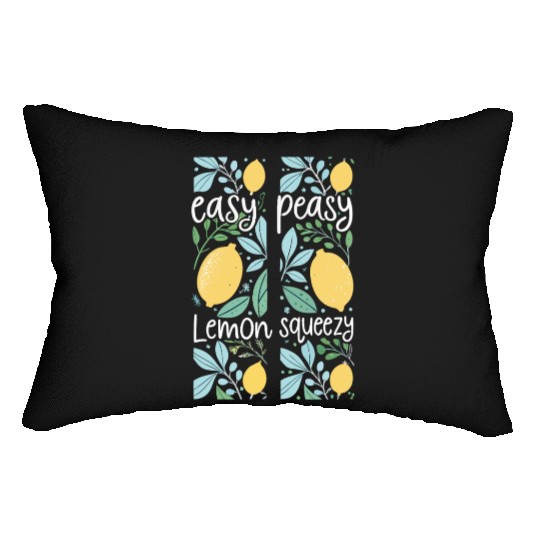Easy Peasy Lemon Squeezy Cute Lemon Art Lumbar Pillows
