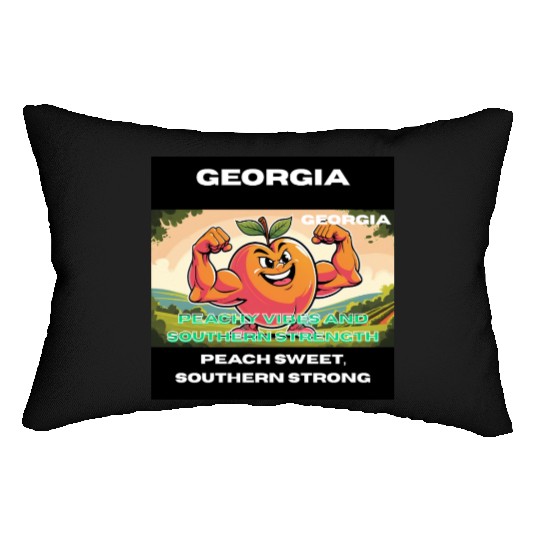 Georgia Peach State Art Lumbar Pillows