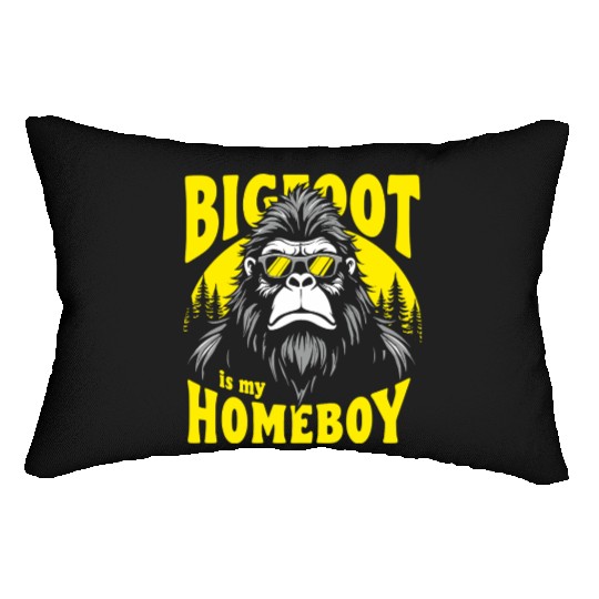 Bigfoot Is My Homeboy – Retro Sasquatch Lumbar Pillows