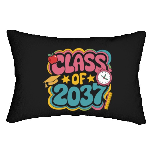 Class of 2037 Grow With Me, groovy back to school Lumbar Pillows