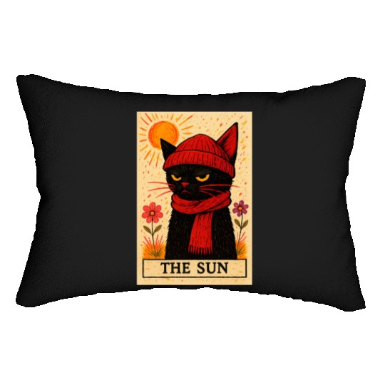 Grumpy Cat Tarot Card The Sun Lumbar Pillows