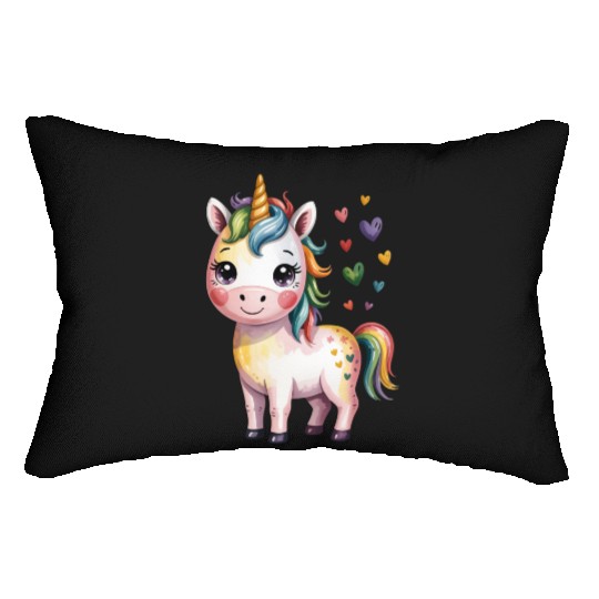 Believe in Magic – Cute Rainbow Unicorn Fantasy Lumbar Pillows