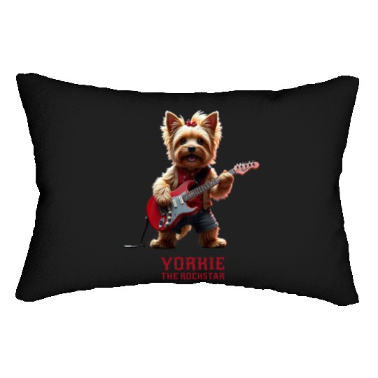 Yorkie the Rockstar Lumbar Pillows