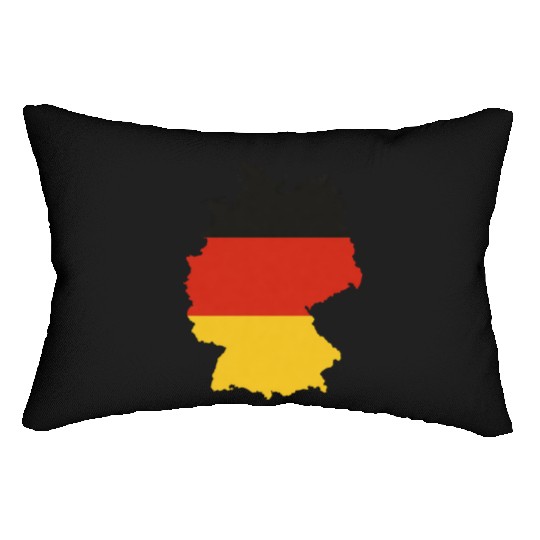 Black Red Gold Germany flag outline design Lumbar Pillows