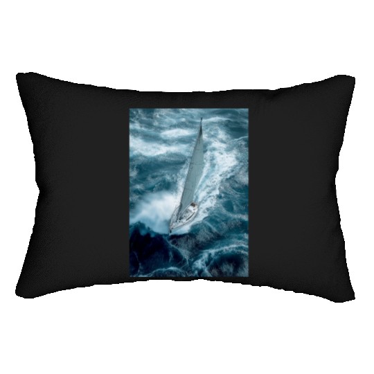 Fearless Voyage in Turbulent Waters Lumbar Pillows