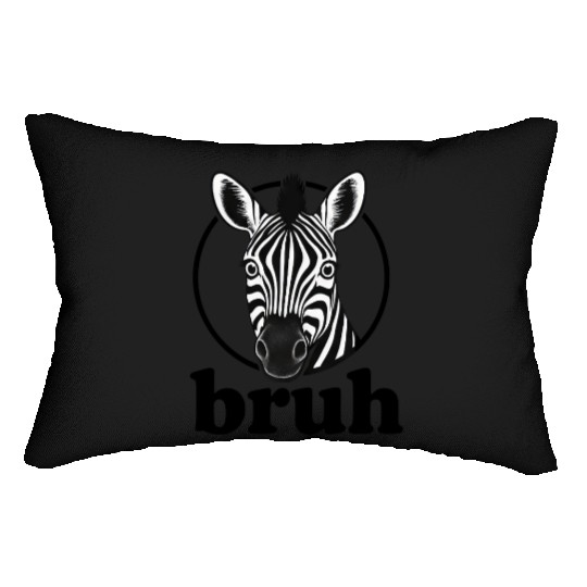 Funny zebra sarcastic humor internet meme Lumbar Pillows