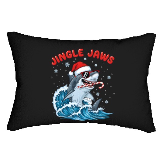 Jingle Jaws – Christmas Holiday with Bite Design Lumbar Pillows
