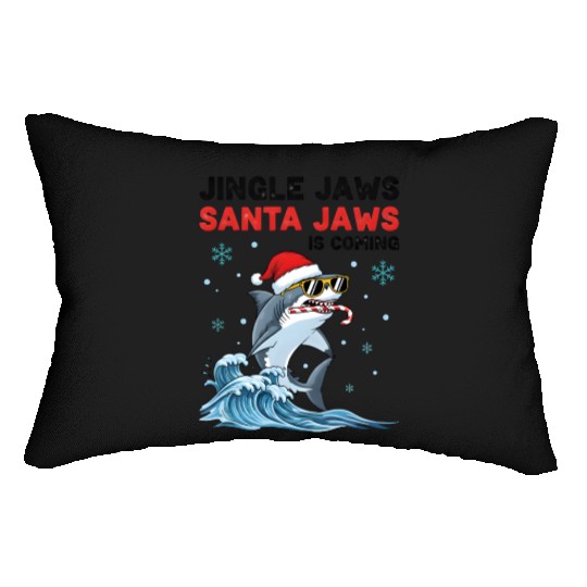 Jingle Jaws – Santa Jaws Is Coming to Town Lumbar Pillows