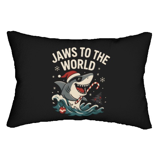 Jaws to the World – Christmas Shark Attack Lumbar Pillows