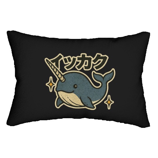Kawaii Narwhal Japanese Lumbar Pillows