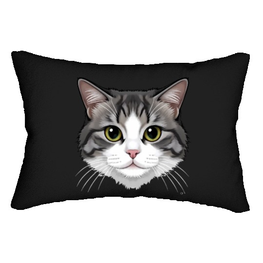 Realistic Cat Face – Feline Charm in Every Detail Lumbar Pillows