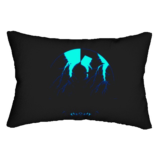 Royal Blue Lightning shadow Lumbar Pillows