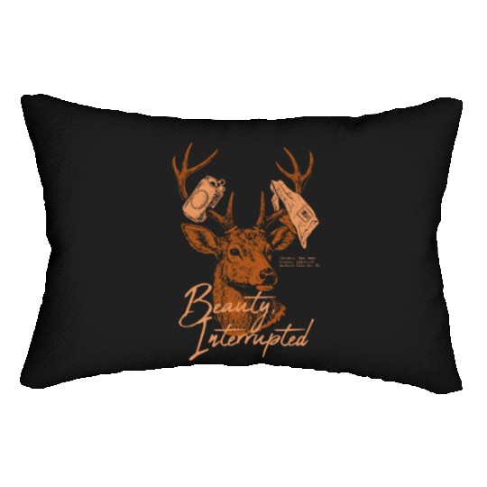 Beauty Interrupted –Realistic Red Deer Environment Lumbar Pillows