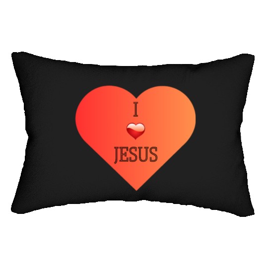 I Love Jesus Heart Design Lumbar Pillows