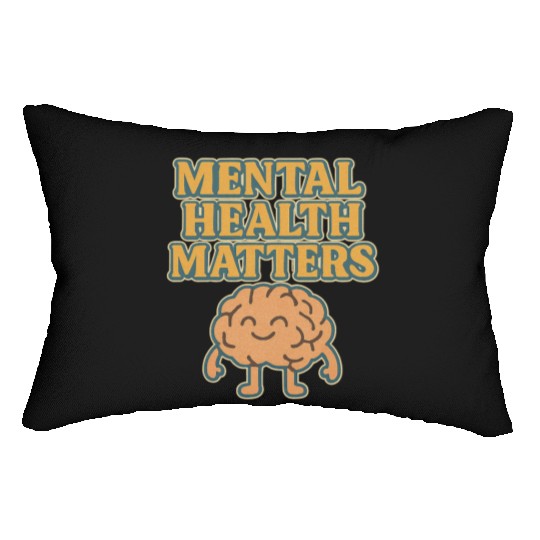 Mental Health Matters Hand-Drawn Illustration Lumbar Pillows