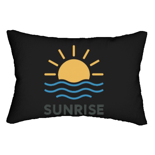 Elegant Sunrise Ocean Scene Design Lumbar Pillows