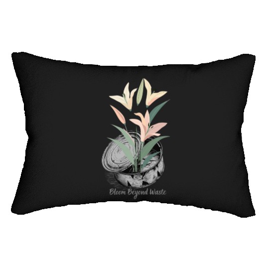 Lily Can Recycle Sustainable Floral Design Eco Art Lumbar Pillows