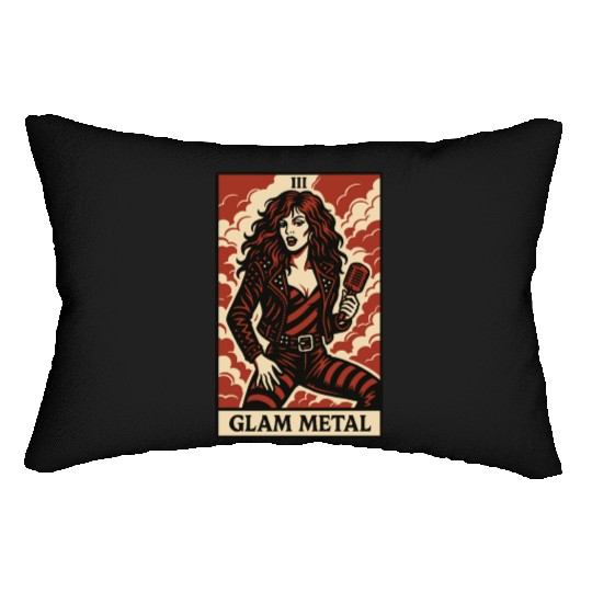 Glam Metal Tarot Card – Fierce, Flashy, and Loud Lumbar Pillows