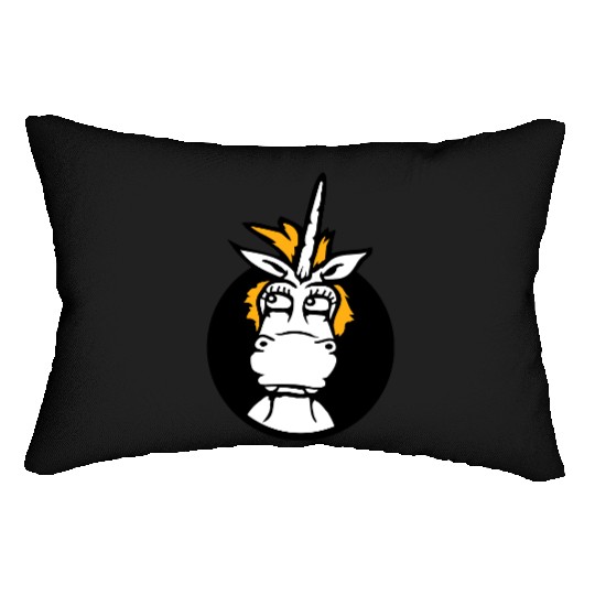 Unicorn Silly Funny Hilarious Hole Witty Cartoon Lumbar Pillows