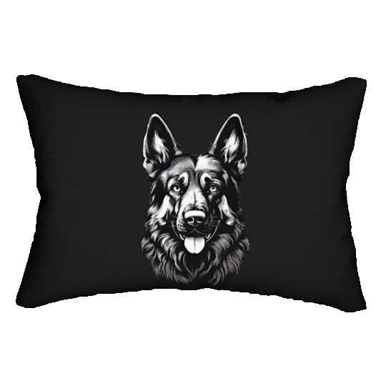 German Shepherd guard dog dad pet beautiful puppy Lumbar Pillows